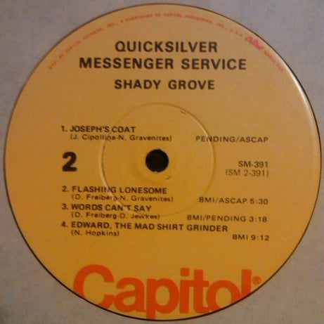 Quicksilver Messenger Service : Shady Grove (LP, Album, RE, Win)