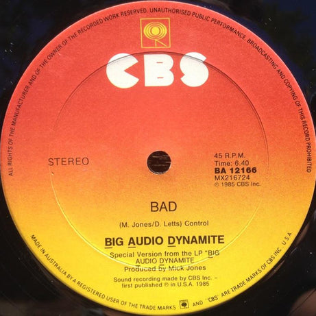 Big Audio Dynamite : The Bottom Line (12", Single)