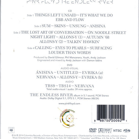 Pink Floyd : The Endless River (CD, Album + DVD-V, Multichannel, NTSC + Box, Dlx)