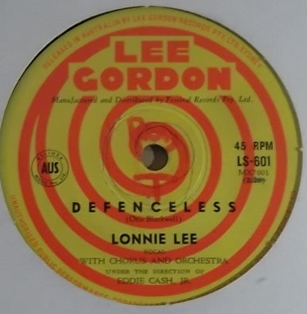 Lonnie Lee : Defenceless (7", Single)