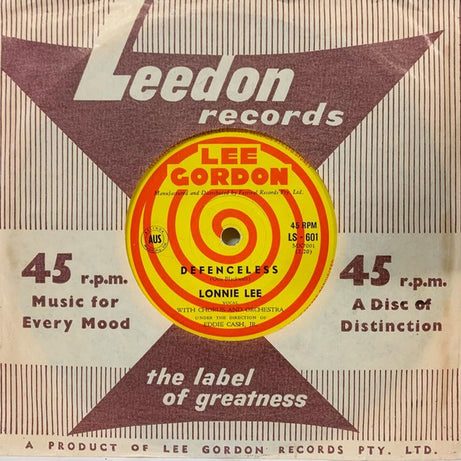 Lonnie Lee : Defenceless (7", Single)