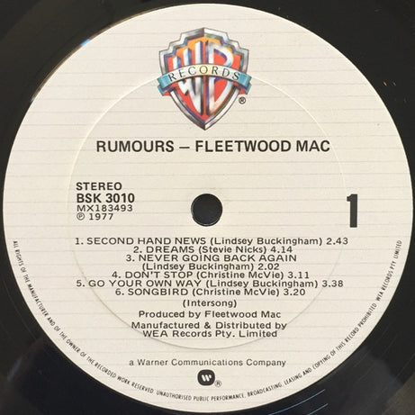Fleetwood Mac : Rumours (LP, Album, RP, Tex)
