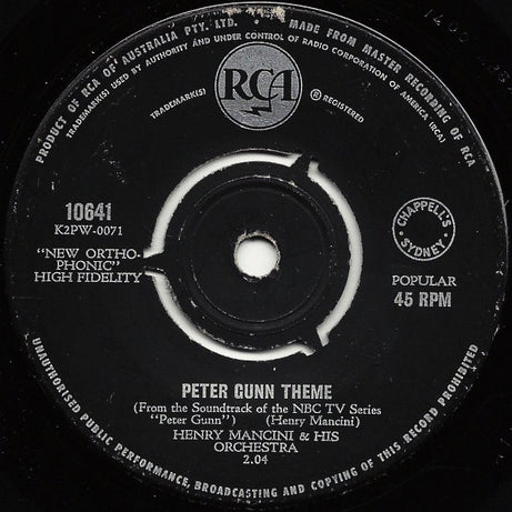 Henry Mancini And His Orchestra : Peter Gunn Theme (7", Single)