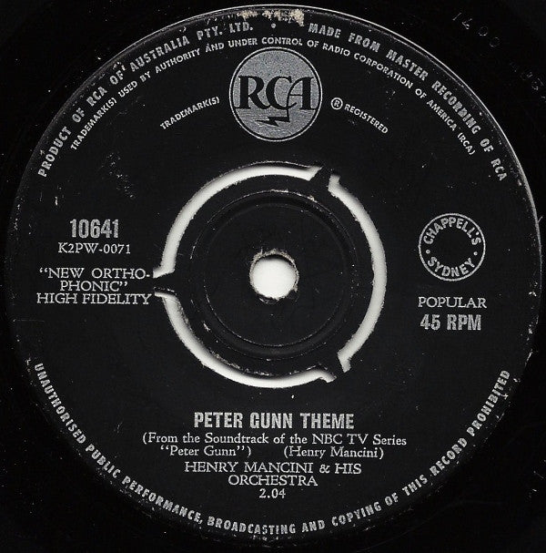 Henry Mancini And His Orchestra : Peter Gunn Theme (7", Single)