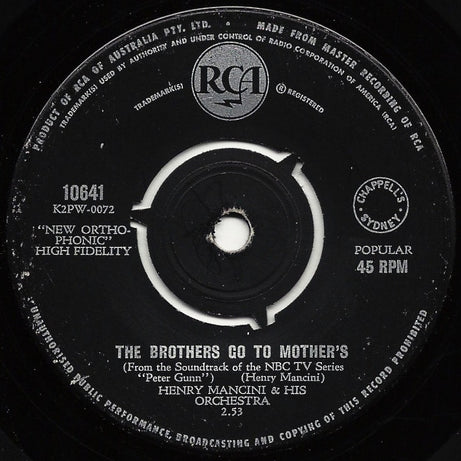 Henry Mancini And His Orchestra : Peter Gunn Theme (7", Single)