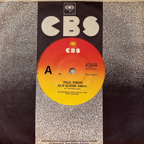 Paul Simon : Slip Slidin' Away (7", Single)