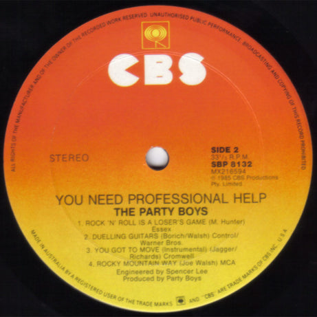 The Party Boys (3) : You Need Professional Help (LP, Album)
