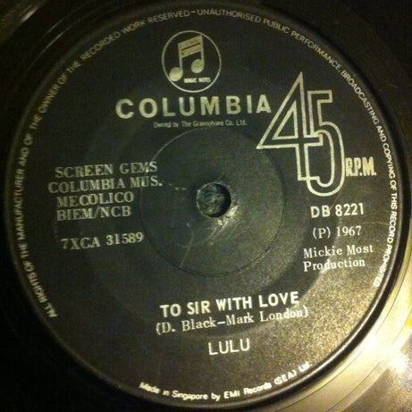 Lulu : Let's Pretend / To Sir With Love (7", Single)