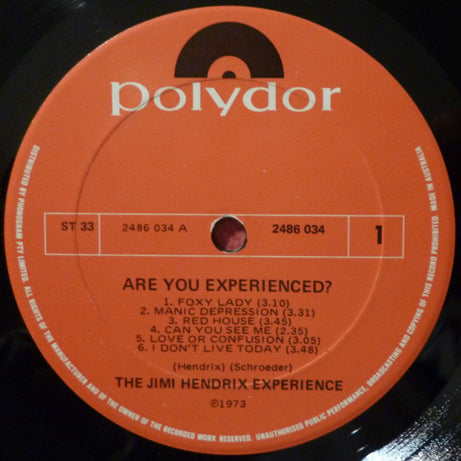 The Jimi Hendrix Experience : Are You Experienced? (LP, Album, RE)