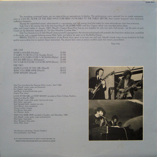 John Mayall : Primal Solos (LP, Album)