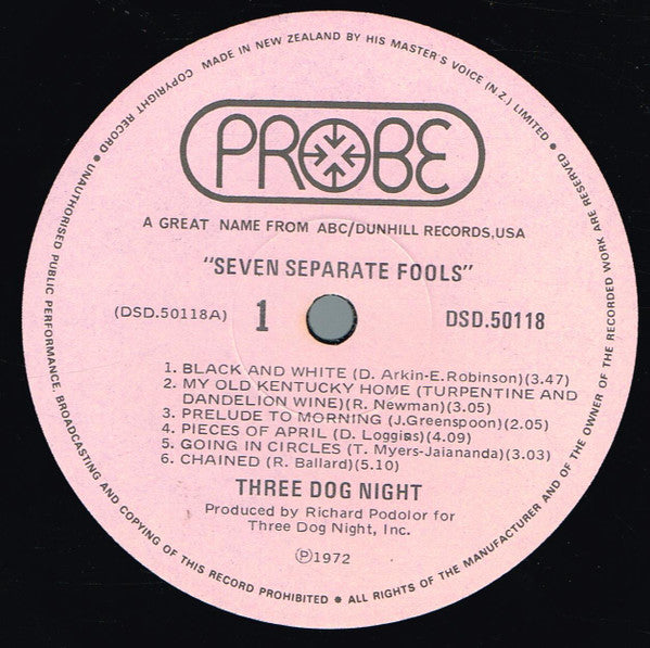 Three Dog Night : Seven Separate Fools (LP, Album)