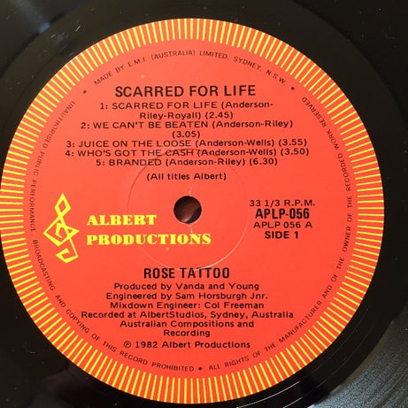 Rose Tattoo : Scarred For Life (LP, Album, RE)