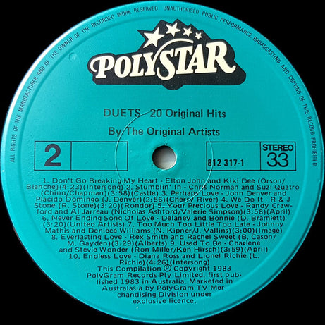 Various : Duets - 20 Original Hits (LP, Comp)