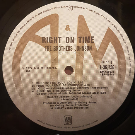 The Brothers Johnson* : Right On Time (LP, Album)