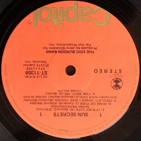 Eric Burdon Band : Sun Secrets (LP, Album)