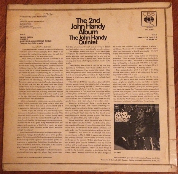 John Handy Quintet : The 2nd John Handy Album (LP, Album, Mono)