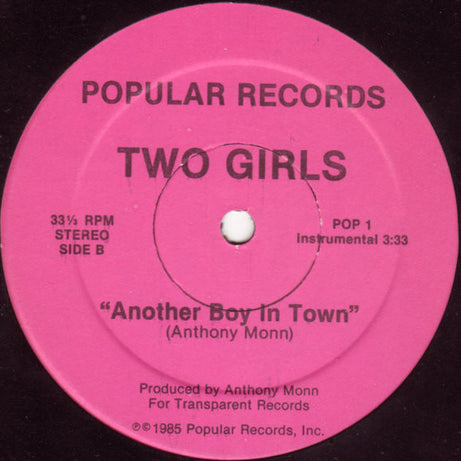 Two Girls : Another Boy In Town (12")