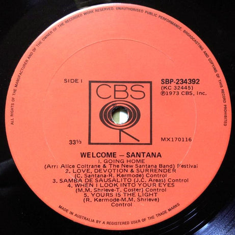 Santana : Welcome (LP, Album, M/Print)