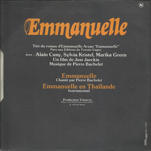 Pierre Bachelet : Emmanuelle (Bande Originale Du Film) (7", Single, Mono, RP)