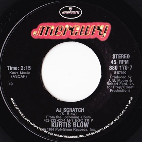 Kurtis Blow : 8 Million Stories (7", Single, Styrene, 19 )