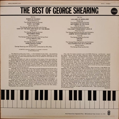 George Shearing : The Best Of George Shearing (LP, Comp, Club)