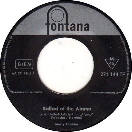 Marty Robbins : Ballad Of The Alamo (7", Single, Mono)
