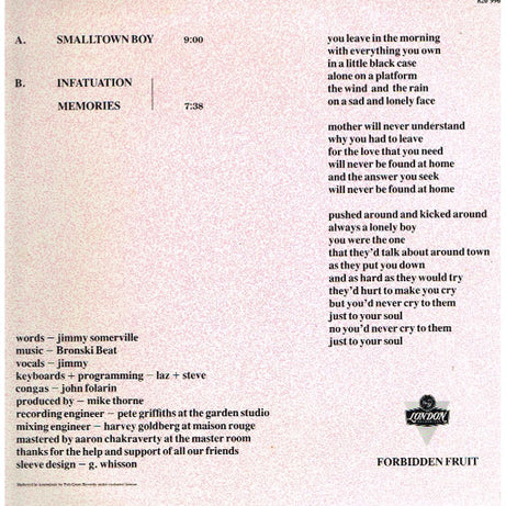 Bronski Beat : Smalltown Boy (12")