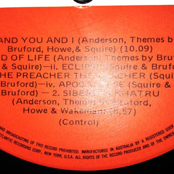 Yes : Close To The Edge (LP, Album, Gat)