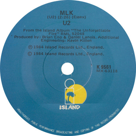 U2 : The Unforgettable Fire (7", Single)