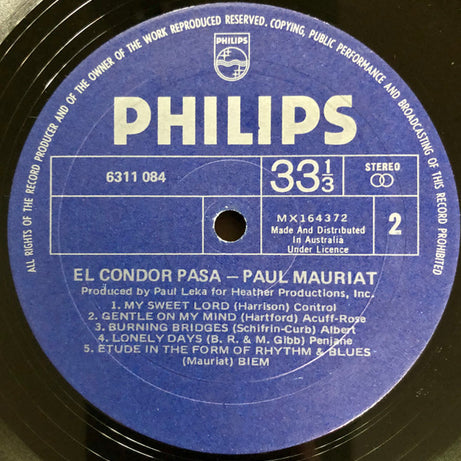 Paul Mauriat And His Orchestra : El Condor Pasa (LP, RE)
