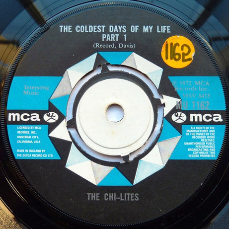 The Chi-lites : The Coldest Days Of My Life (7", Single, Pus)