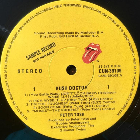 Peter Tosh : Bush Doctor (LP, Album, Sti)