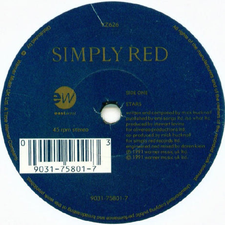 Simply Red : Stars (7", Single)