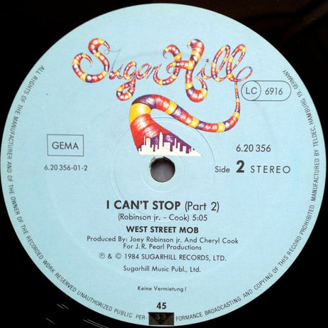 West Street Mob : I Can't Stop (12", Maxi)