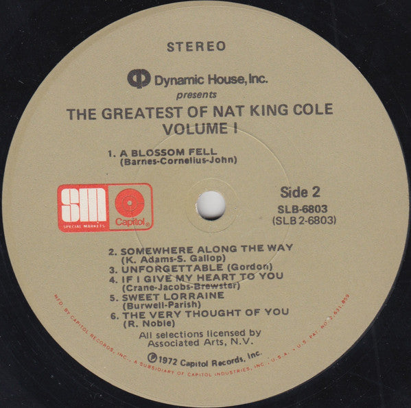 Nat King Cole : The Greatest Of Nat King Cole (2xLP, Album, Comp, Jac)