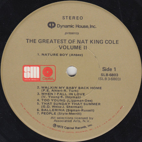 Nat King Cole : The Greatest Of Nat King Cole (2xLP, Album, Comp, Jac)