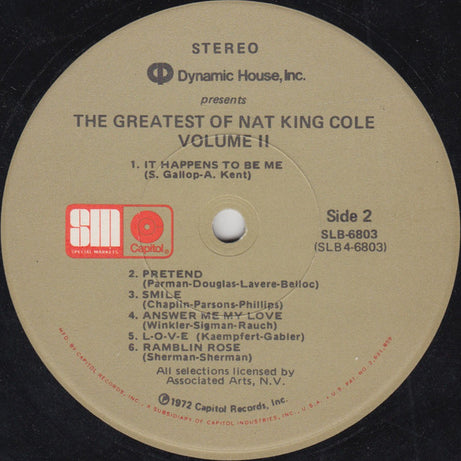 Nat King Cole : The Greatest Of Nat King Cole (2xLP, Album, Comp, Jac)