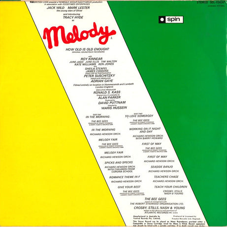Various : Original Soundtrack Recording From Melody (LP, Album)