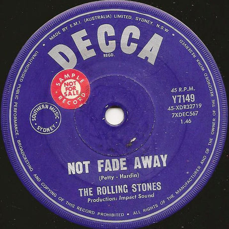 The Rolling Stones : Not Fade Away (7", Single)