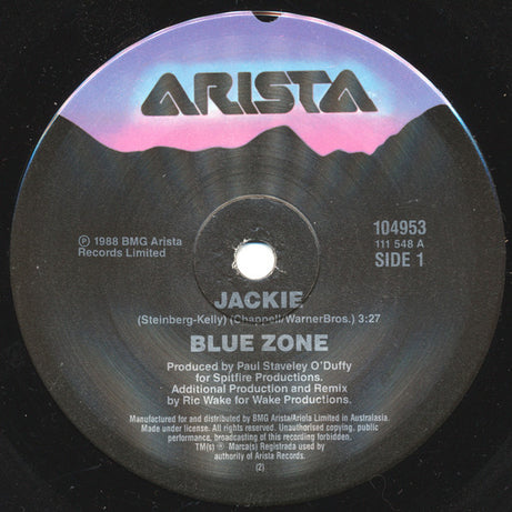 Blue Zone (4) : Jackie (7", Single)