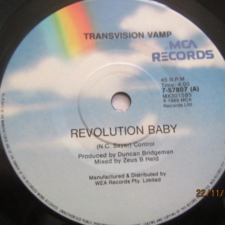 Transvision Vamp : Revolution Baby (7", Single)
