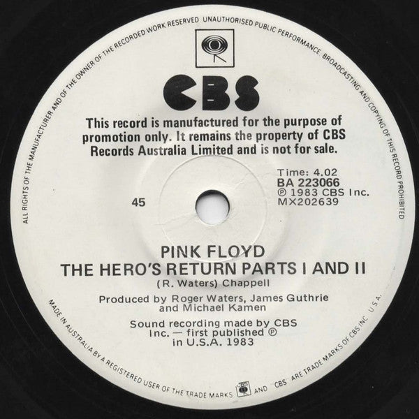 Pink Floyd : Not Now John (Obscured Version) (7", Single, Promo)