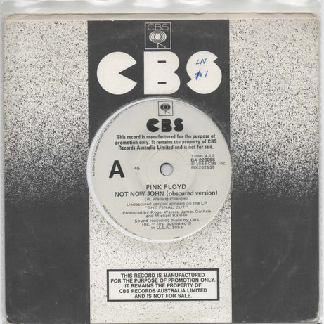 Pink Floyd : Not Now John (Obscured Version) (7", Single, Promo)