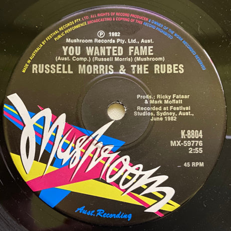 Russell Morris And The Rubes : Get It Right (7", Single, Ltd)
