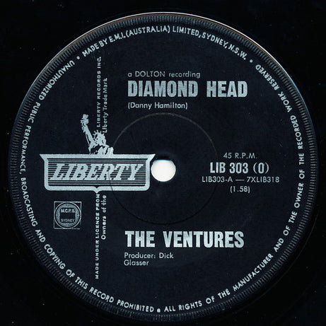 The Ventures : Diamond Head / Lonely Girl (7", Single)