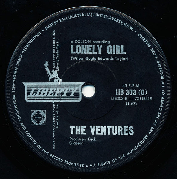 The Ventures : Diamond Head / Lonely Girl (7", Single)