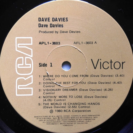 Dave Davies : Dave Davies (LP, Album)