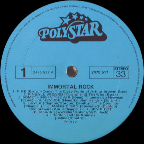 Various : Immortal Rock (LP, Comp)