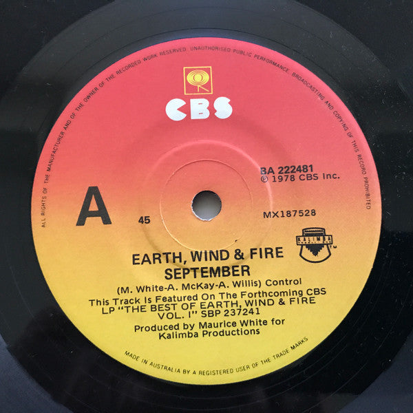 Earth, Wind & Fire : September (7", Single)