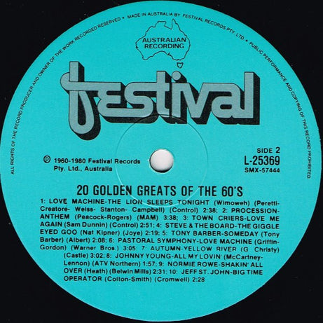 Various : 20 Golden Greats Of The 60's (LP, Comp)